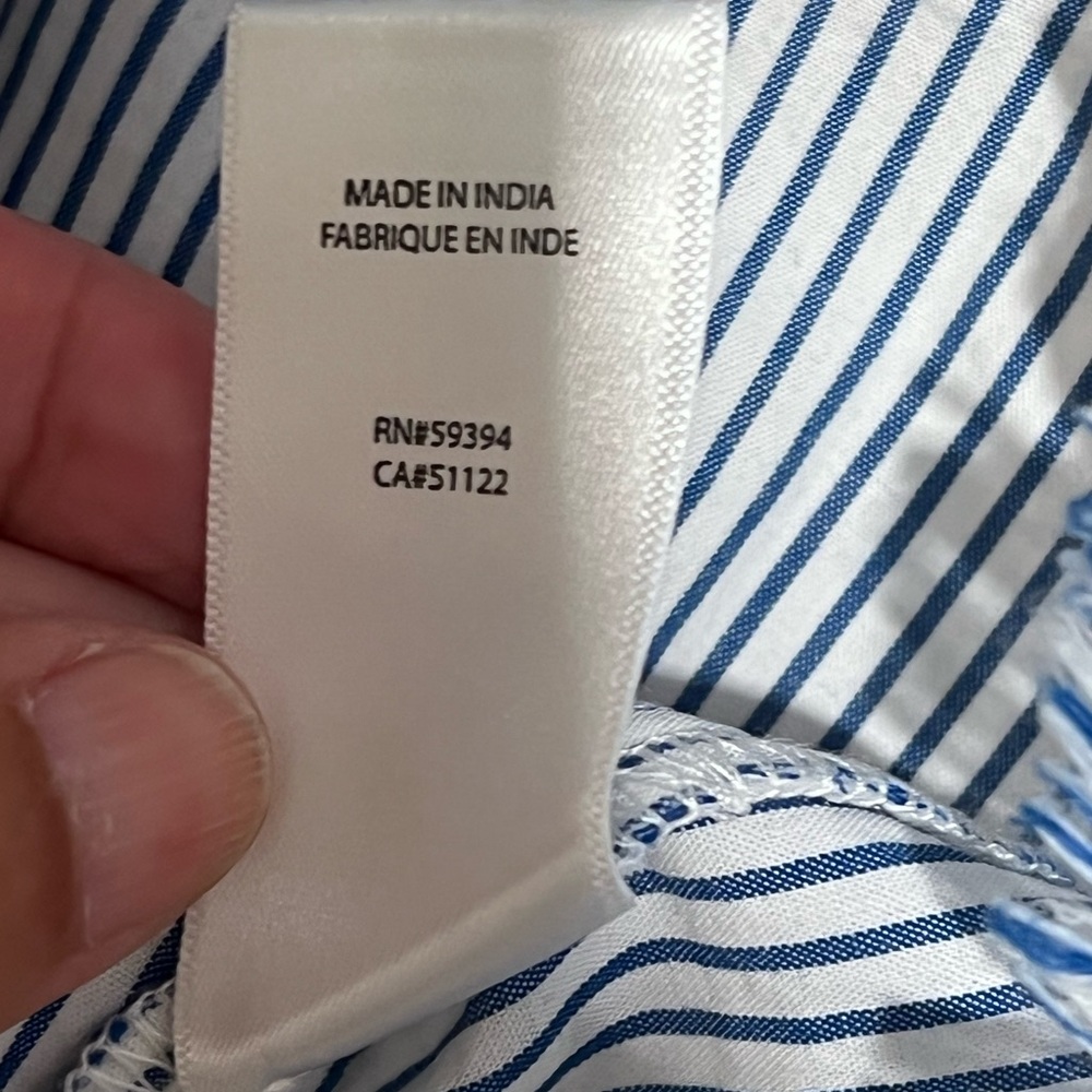 Beach lunch lounge cotton blue/white striped dress | size S | Never Worn - Picture 5 of 11